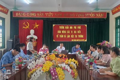 TRƯỜNG MẦM NON PHÚ PHÚC RẤT VUI MỪNG ĐƯỢC ĐÓN ĐOÀN LÃNH ĐẠO XÃ NAM LÝ ĐẾN THĂM