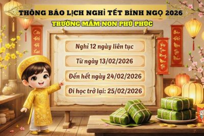 THÔNG BÁO LỊCH NGHỈ TẾT NGUYÊN ĐÁN BÍNH NGỌ NĂM 2026