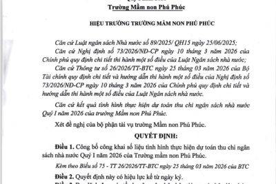 CÔNG KHAI TÌNH HÌNH THỰC HIỆN THU CHI NGÂN SÁCH NHÀ NƯỚC QUÝ I NĂM 2026